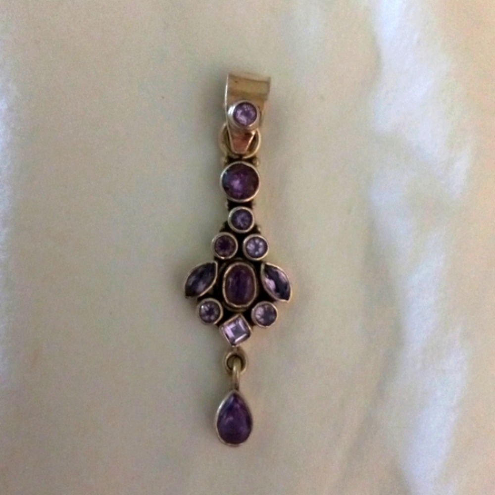 Amethyst and Sterling pendent